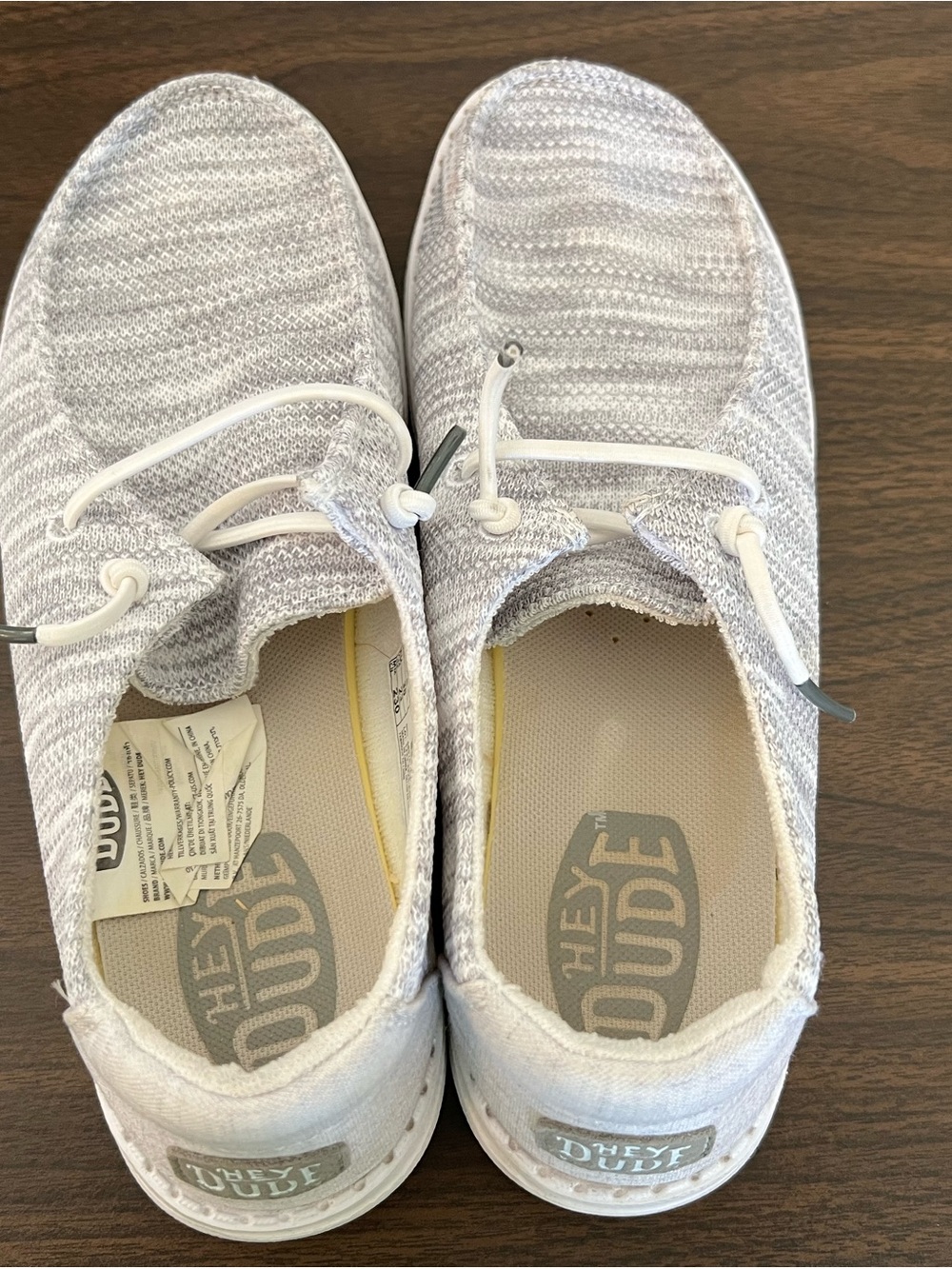 Hey Dude Light Gray Knit Slip-On Loafers Women’s Size 7